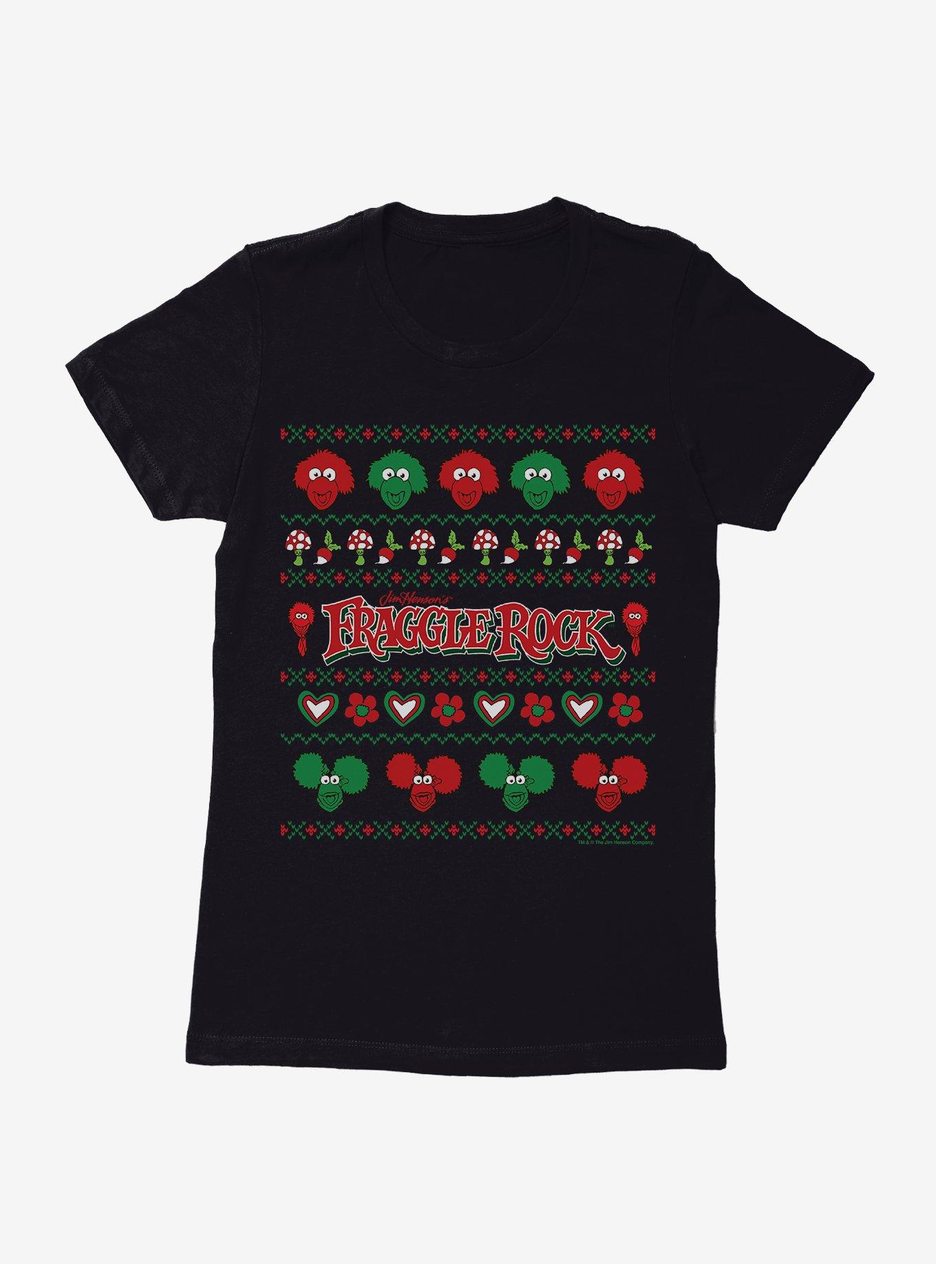 Jim Henson's Fraggle Rock Ugly Christmas Sweater Pattern Womens T-Shirt