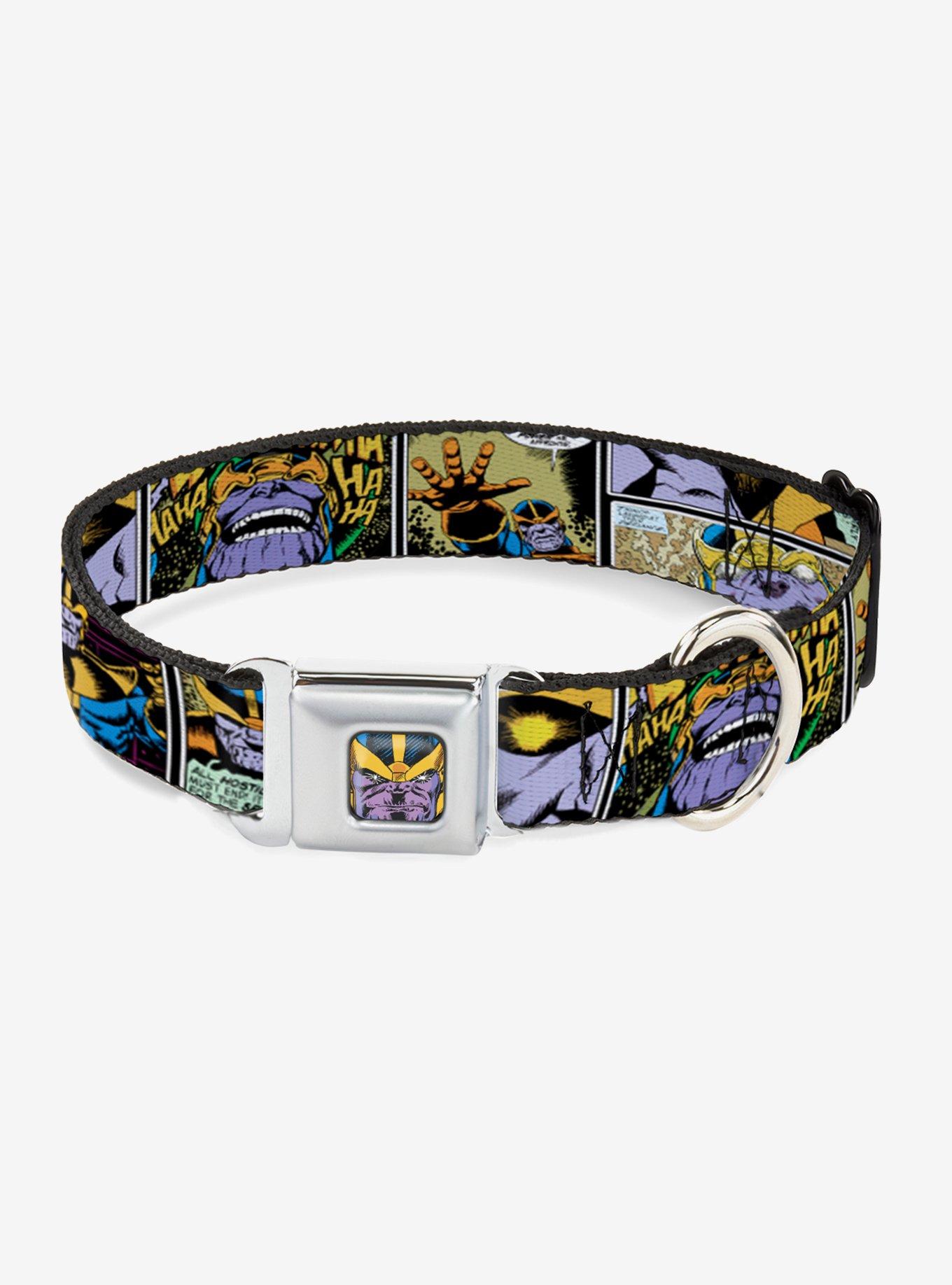 Buckle-Down Thanos Hundehalsband – Marvel Comic Design, Verstellbar 28,9–43,2 Cm, 2,5 Cm Breit, Mit Schnalle