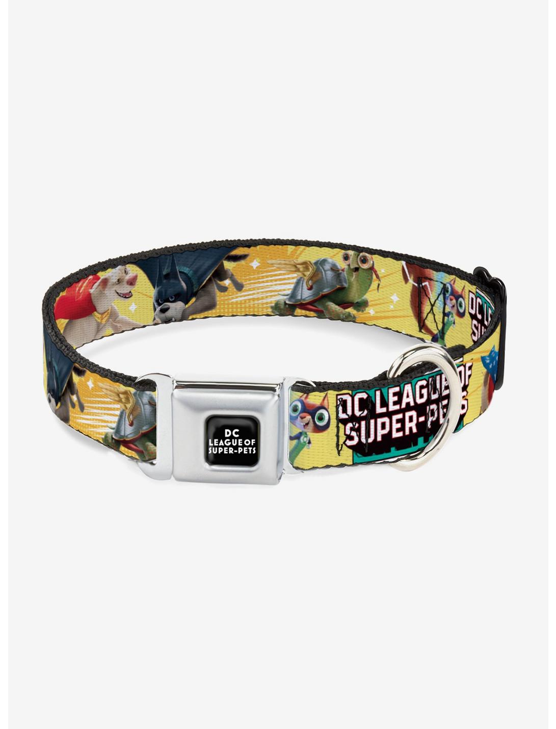 DC League Of Super Pets Superhero Pet Seatbelt Buckle Pet Collar, MULTICOLOR, hi-res