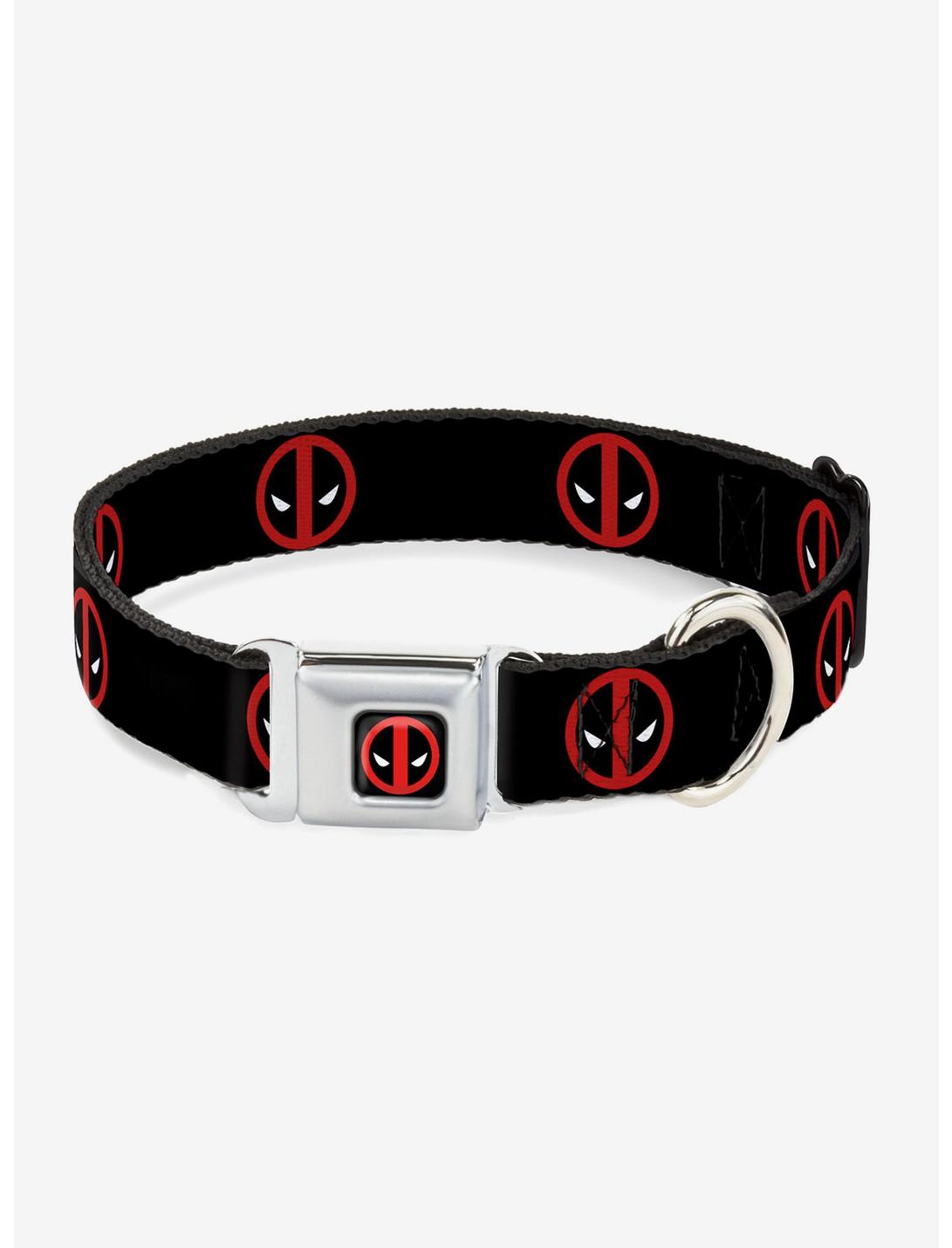 Marvel Deadpool Logo Seatbelt Buckle Pet Collar, BLACK, hi-res
