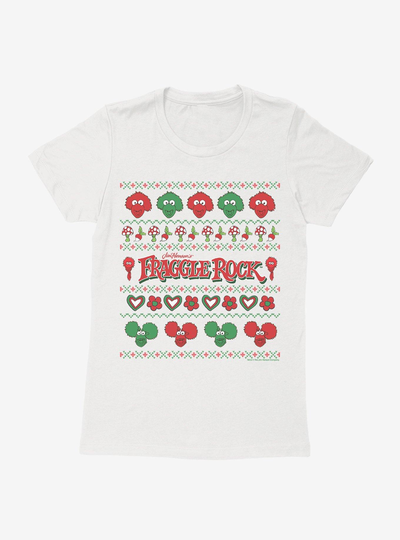 Jim Henson's Fraggle Rock Ugly Christmas Sweater Pattern Womens T-Shirt