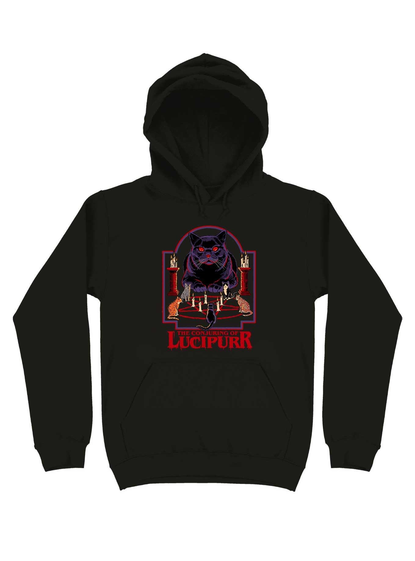 The Conjuring of Lucipurr Hoodie By Steven Rhodes, BLACK, hi-res