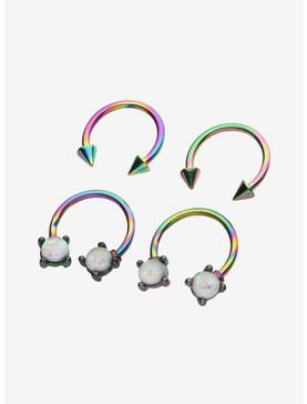 Steel Anodized Opal Circular Barbell 4 Pack, , hi-res