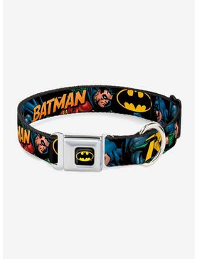 DC Comics Justice League Batman Robin In Action Seatbelt Buckle Pet Collar, , hi-res