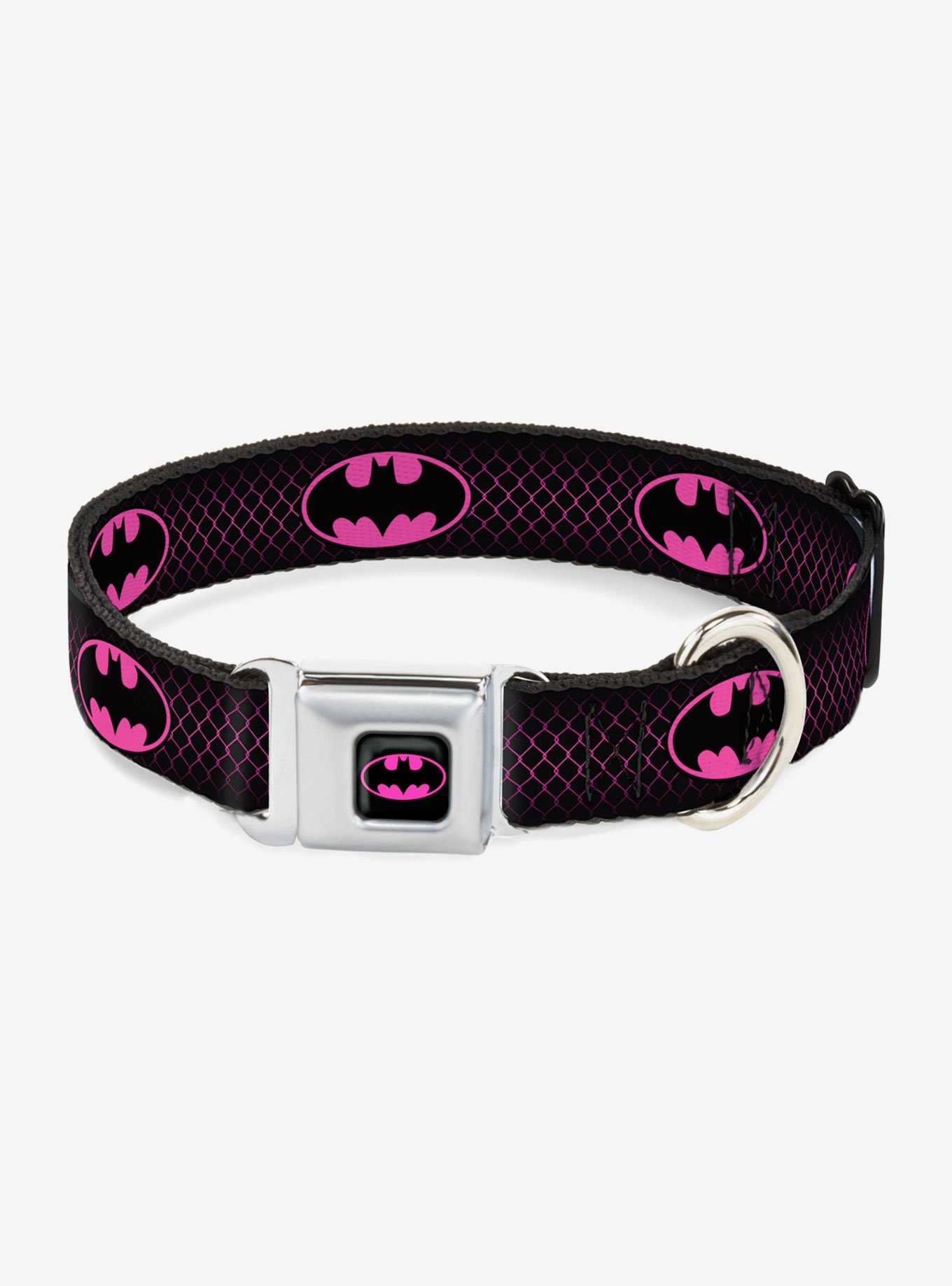 DC Comics Justice League Batman Shield Chainlink Seatbelt Buckle Pet Collar, , hi-res