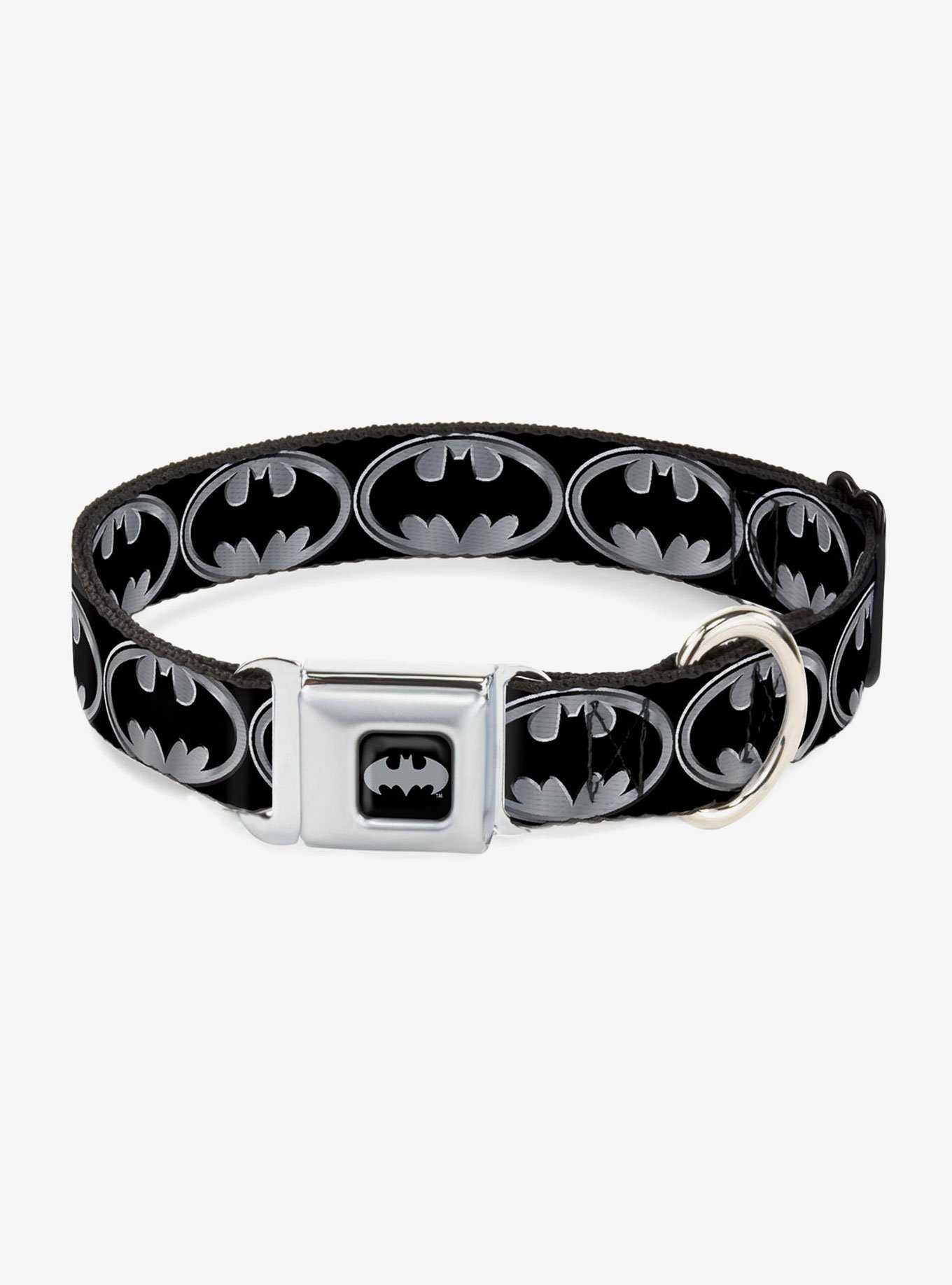 DC Comics Justice League Batman Shield Seatbelt Buckle Pet Collar, , hi-res