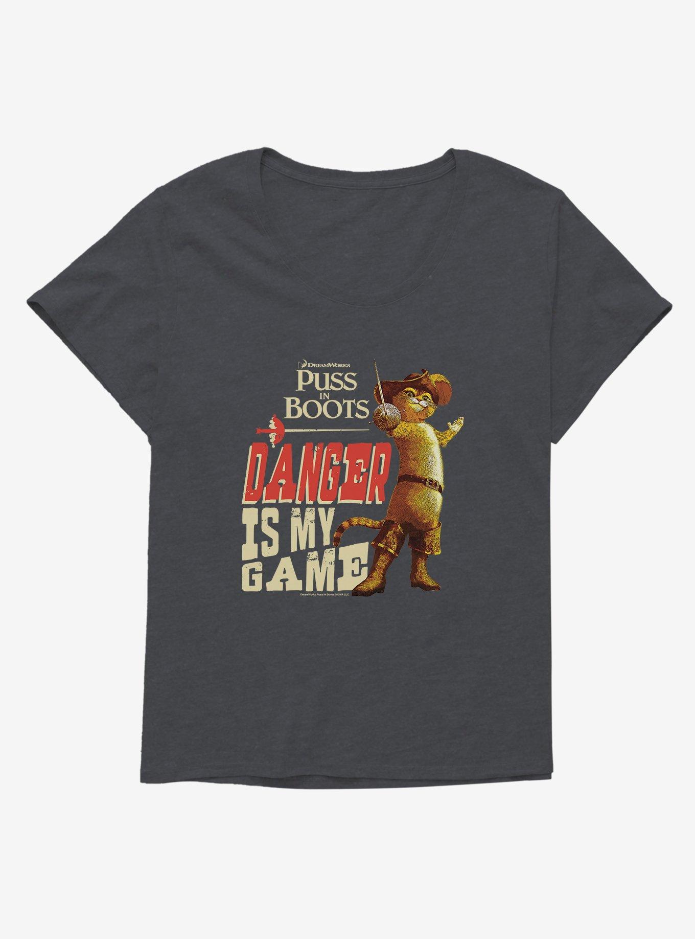 Puss In Boots Danger Is My Game Girls T-Shirt Plus Size, , hi-res