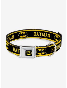 DC Comics Justice League Batman Logo Stripe Seatbelt Buckle Pet Collar, , hi-res