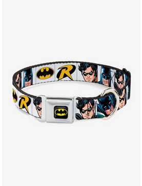 DC Comics Justice League Batman Robin Blocks Seatbelt Buckle Pet Collar, , hi-res