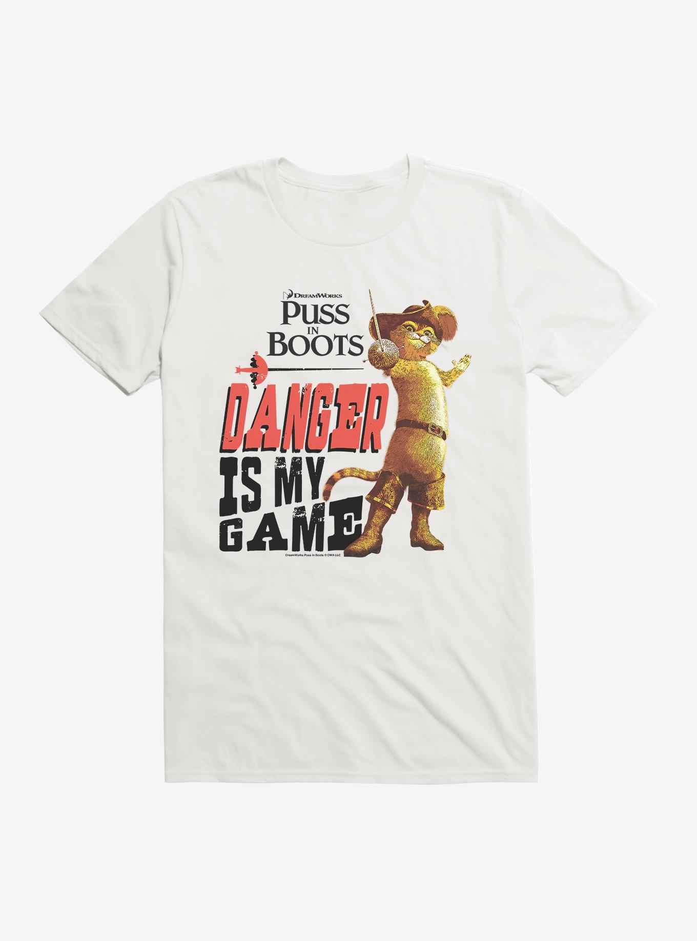 Puss In Boots Danger Is My Game T-Shirt, , hi-res