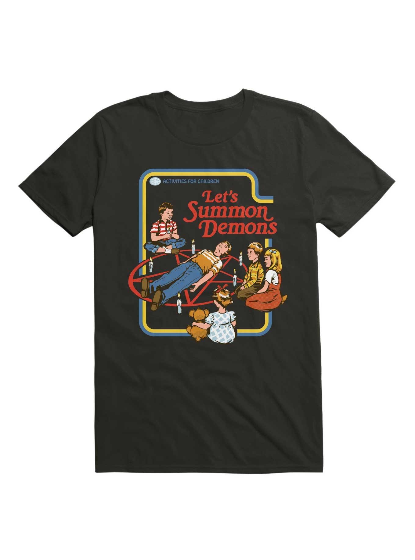 Let's Summon Demons T-Shirt By Steven Rhodes, BLACK, hi-res