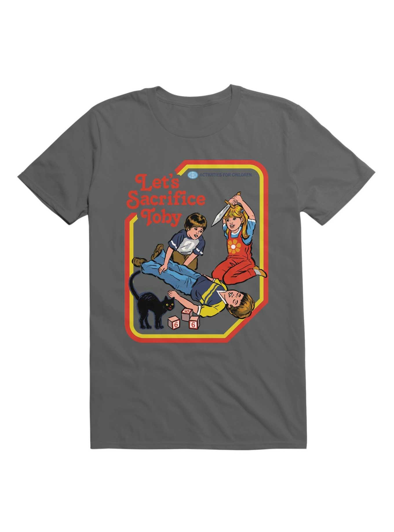 Let's Sacrifice Toby T-Shirt By Steven Rhodes, CHARCOAL, hi-res