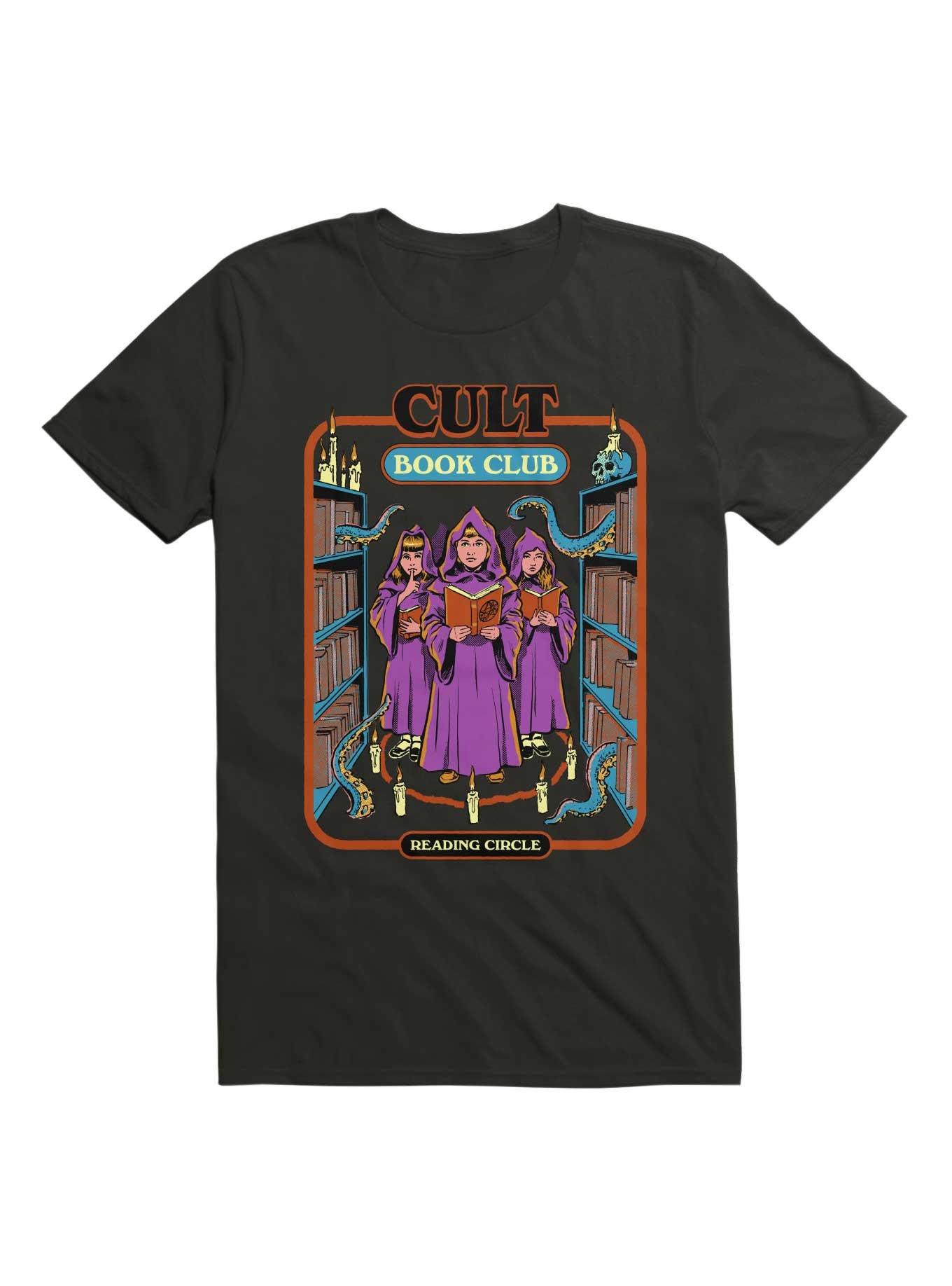 Cult Book Club T-Shirt By Steven Rhodes, BLACK, hi-res
