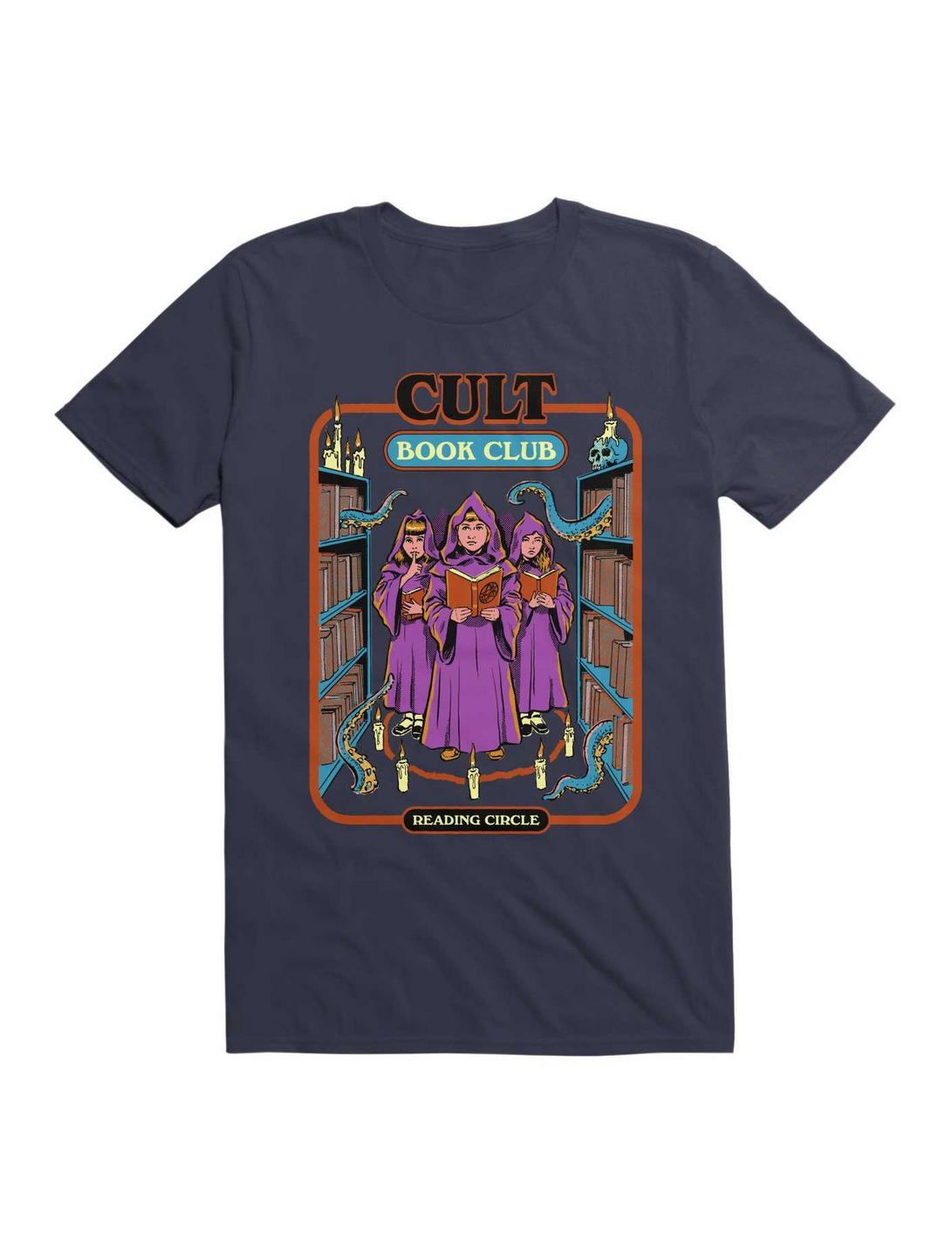 Cult Book Club T-Shirt By Steven Rhodes, NAVY, hi-res