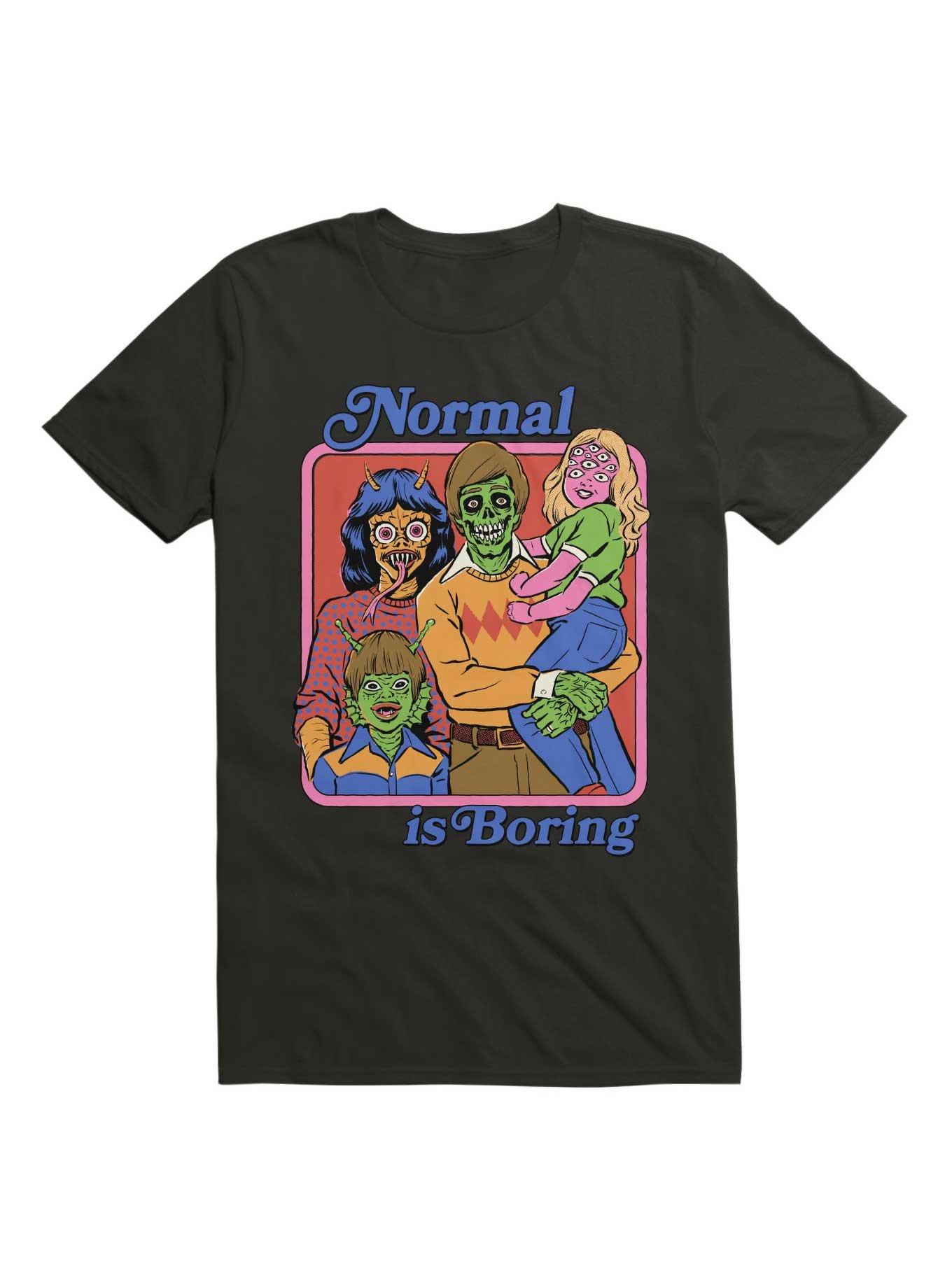 Normal Is Boring T-Shirt By Steven Rhodes, BLACK, hi-res