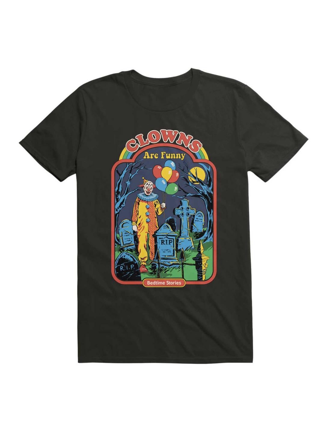 Clowns Are Funny T-Shirt By Steven Rhodes, BLACK, hi-res