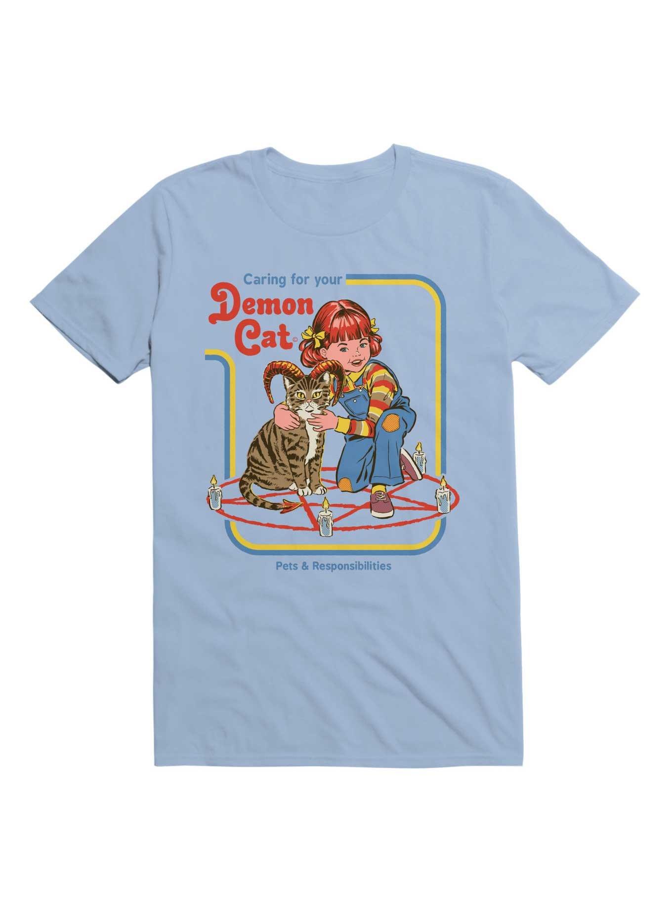 Caring for your Demon Cat T-Shirt By Steven Rhodes, , hi-res