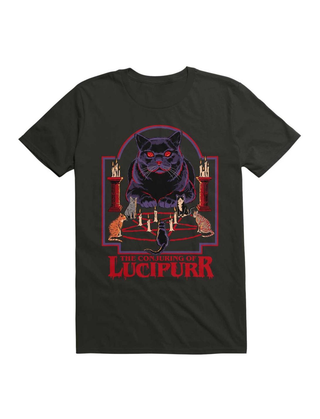 The Conjuring of Lucipurr T-Shirt By Steven Rhodes, BLACK, hi-res
