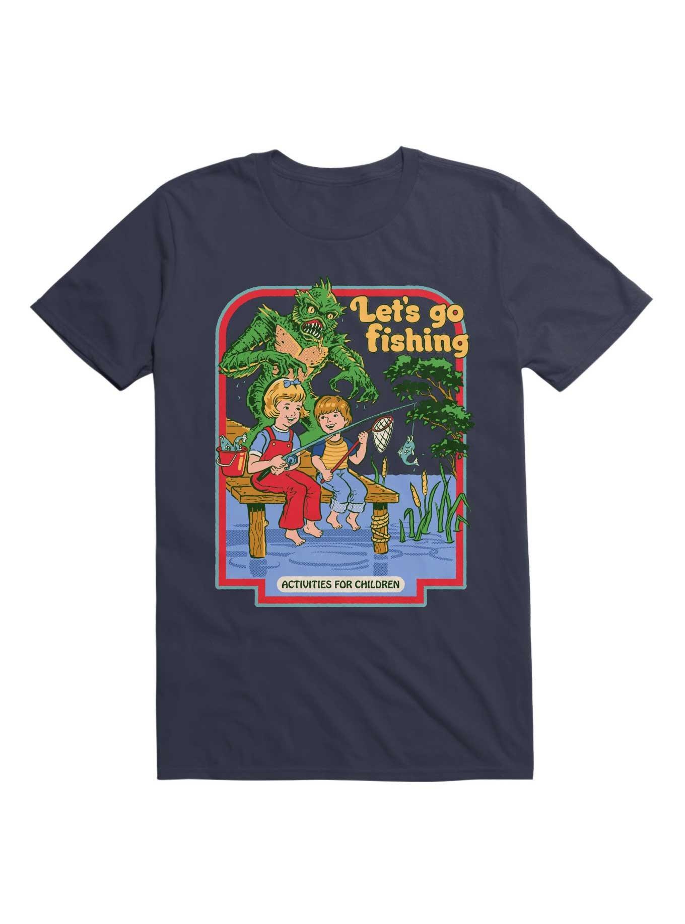 Let's Go Fishing T-Shirt By Steven Rhodes, NAVY, hi-res