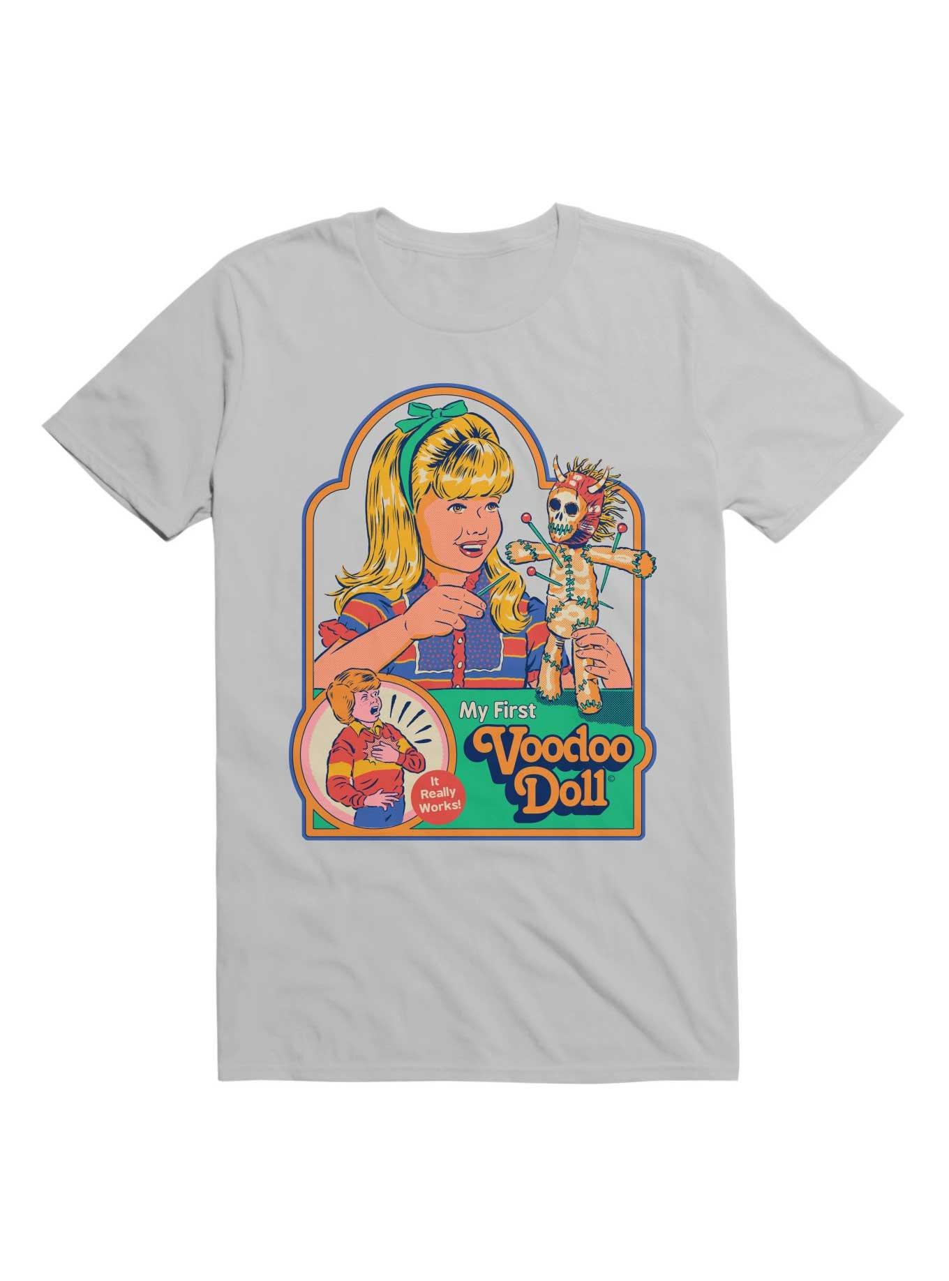 My First Voodoo Doll T-Shirt By Steven Rhodes, ICE GREY, hi-res