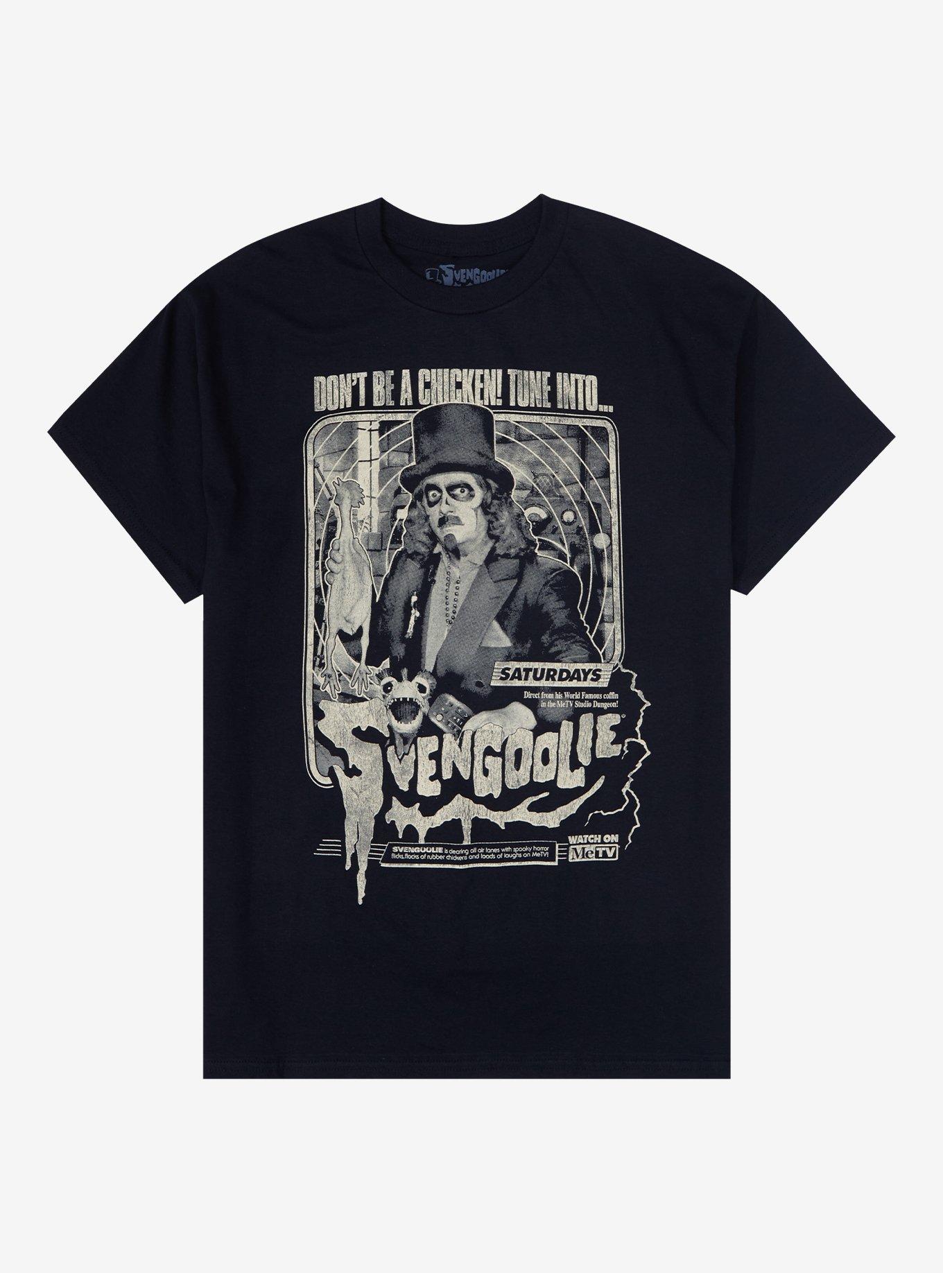 Svengoolie Don't Be A Chicken Poster T-Shirt, BLACK, hi-res