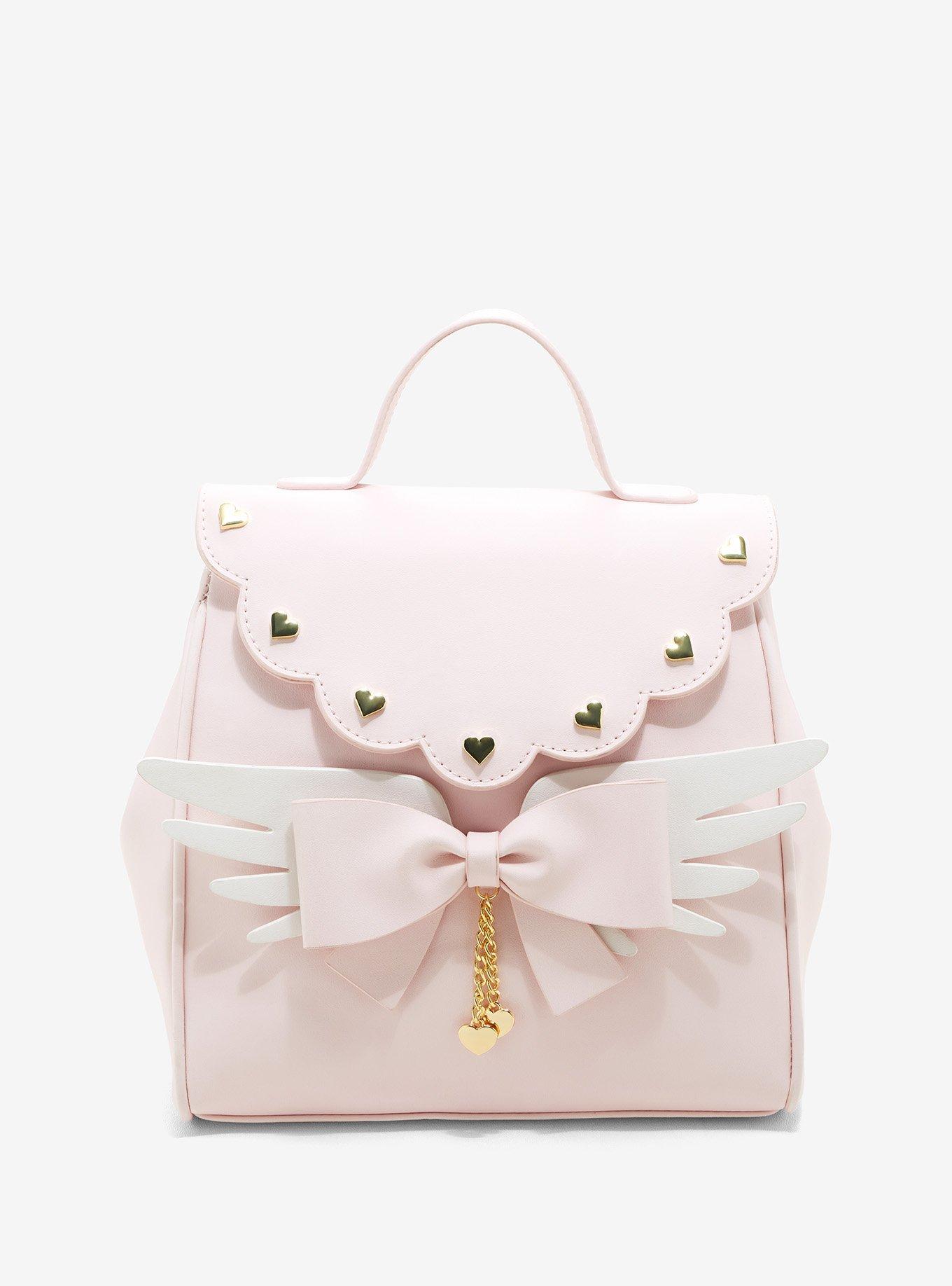 Pink Kawaii Bow Wings Mini Backpack, , hi-res