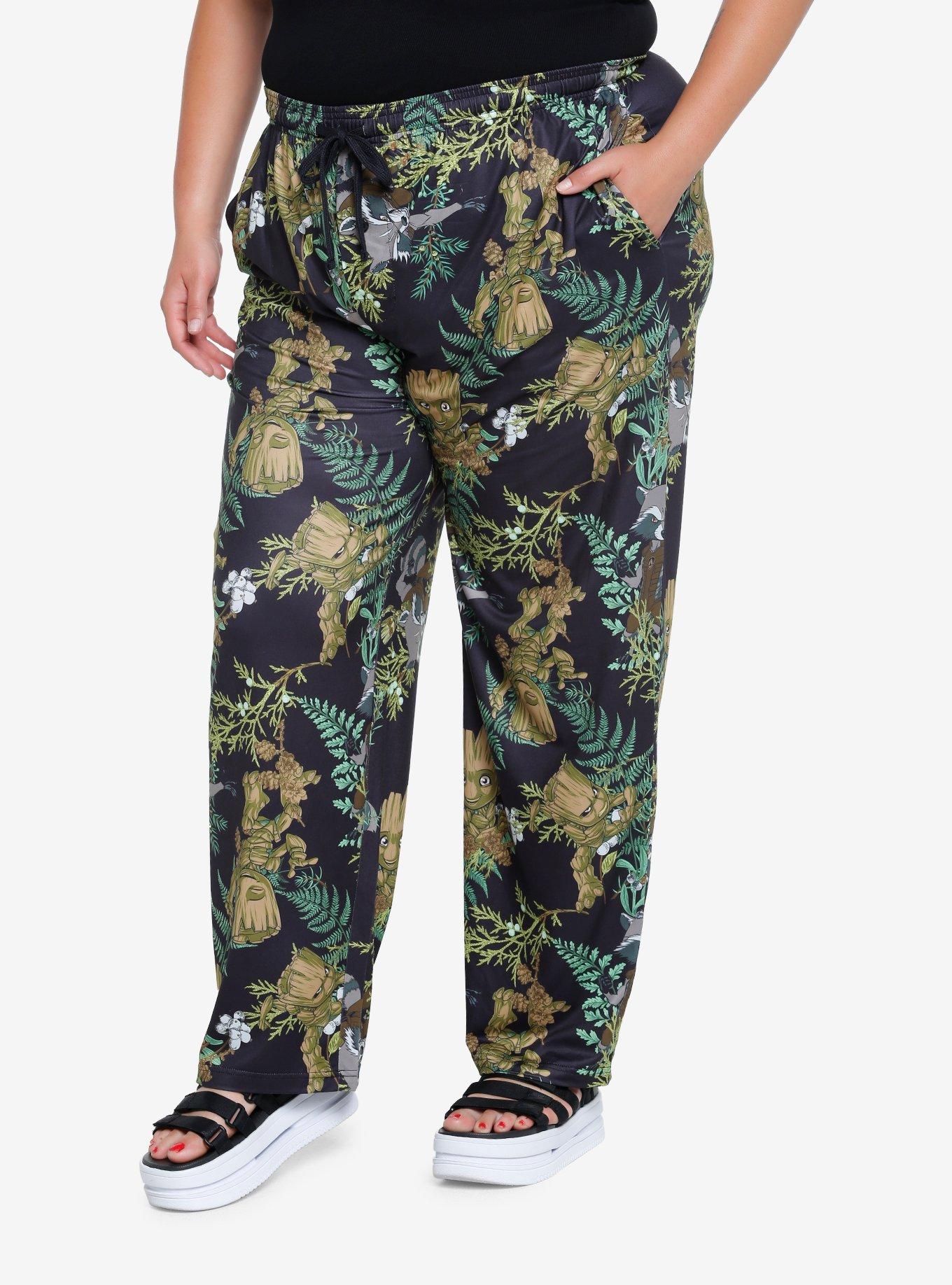 Marvel The Guardians of the Galaxy Rocket & Groot Allover Print Plus Size Sleep Pants - BoxLunch Exclusive, , hi-res