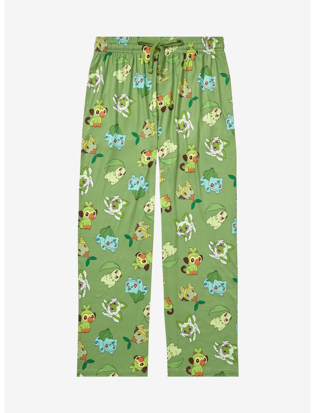 Pokémon Grass Type Allover Print Sleep Pants - BoxLunch Exclusive, SAGE, hi-res