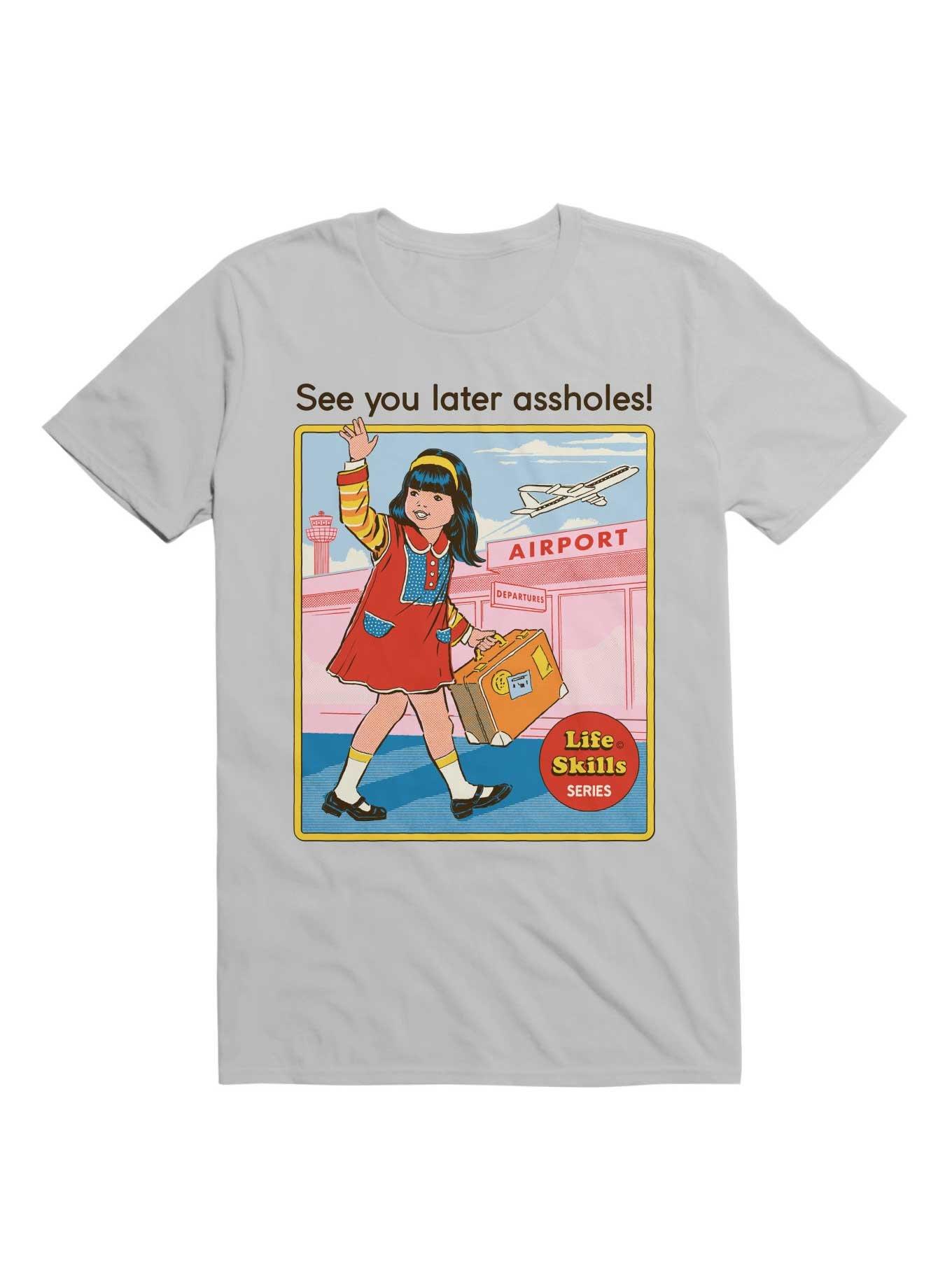 See You Later T-Shirt By Steven Rhodes, ICE GREY, hi-res