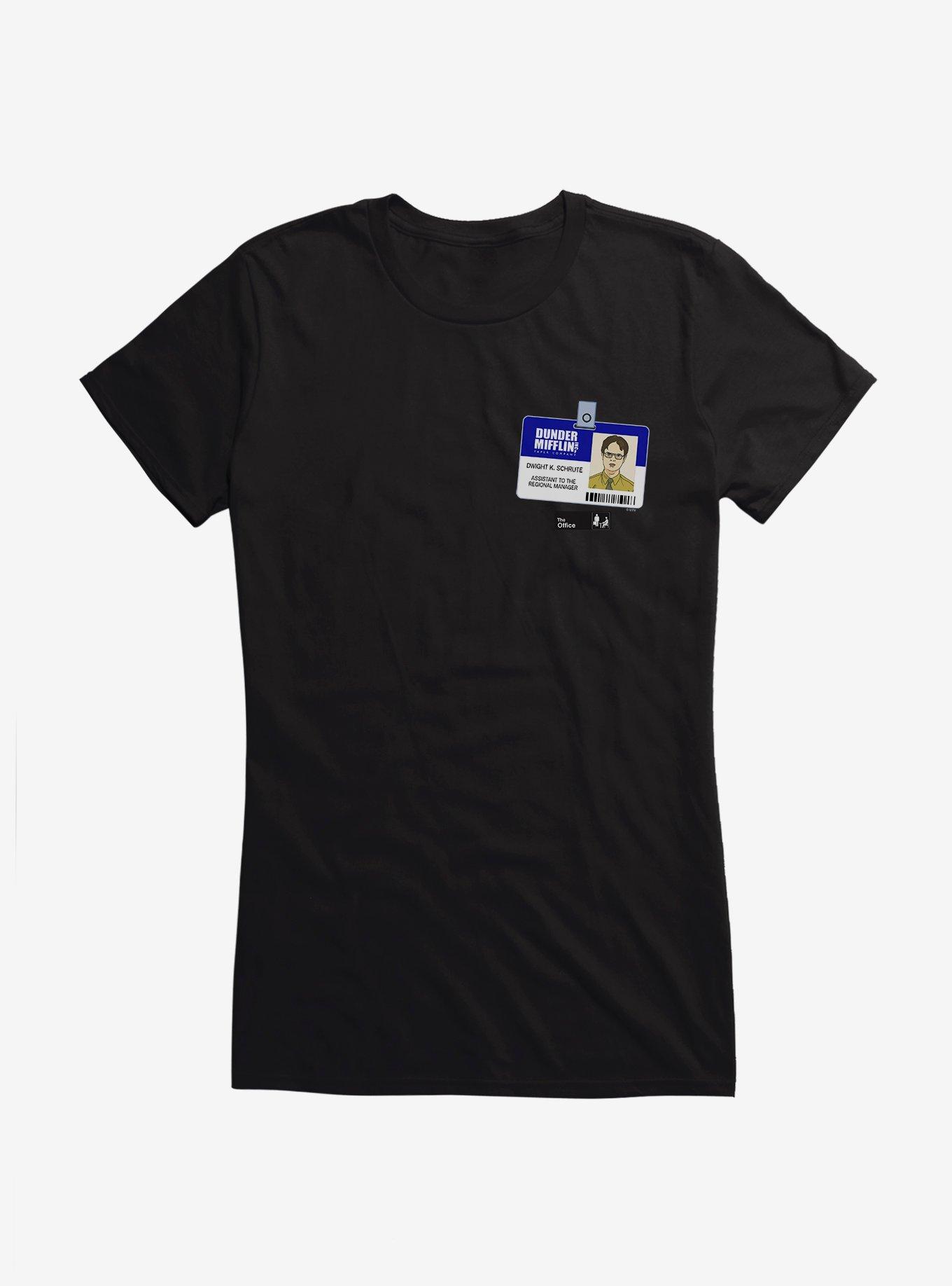 The Office Dwight Badge Girls T-Shirt, BLACK, hi-res