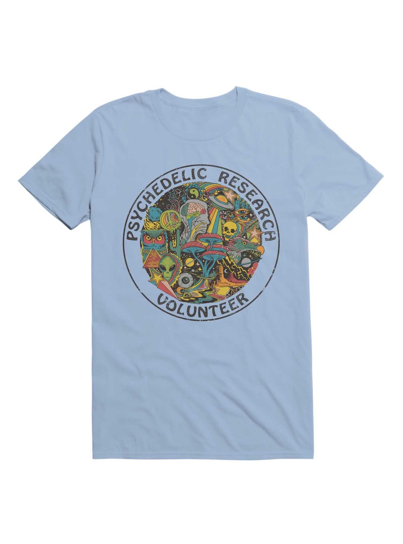 Psychedelic Research Volunteer T-Shirt By Steven Rhodes, LIGHT BLUE, hi-res