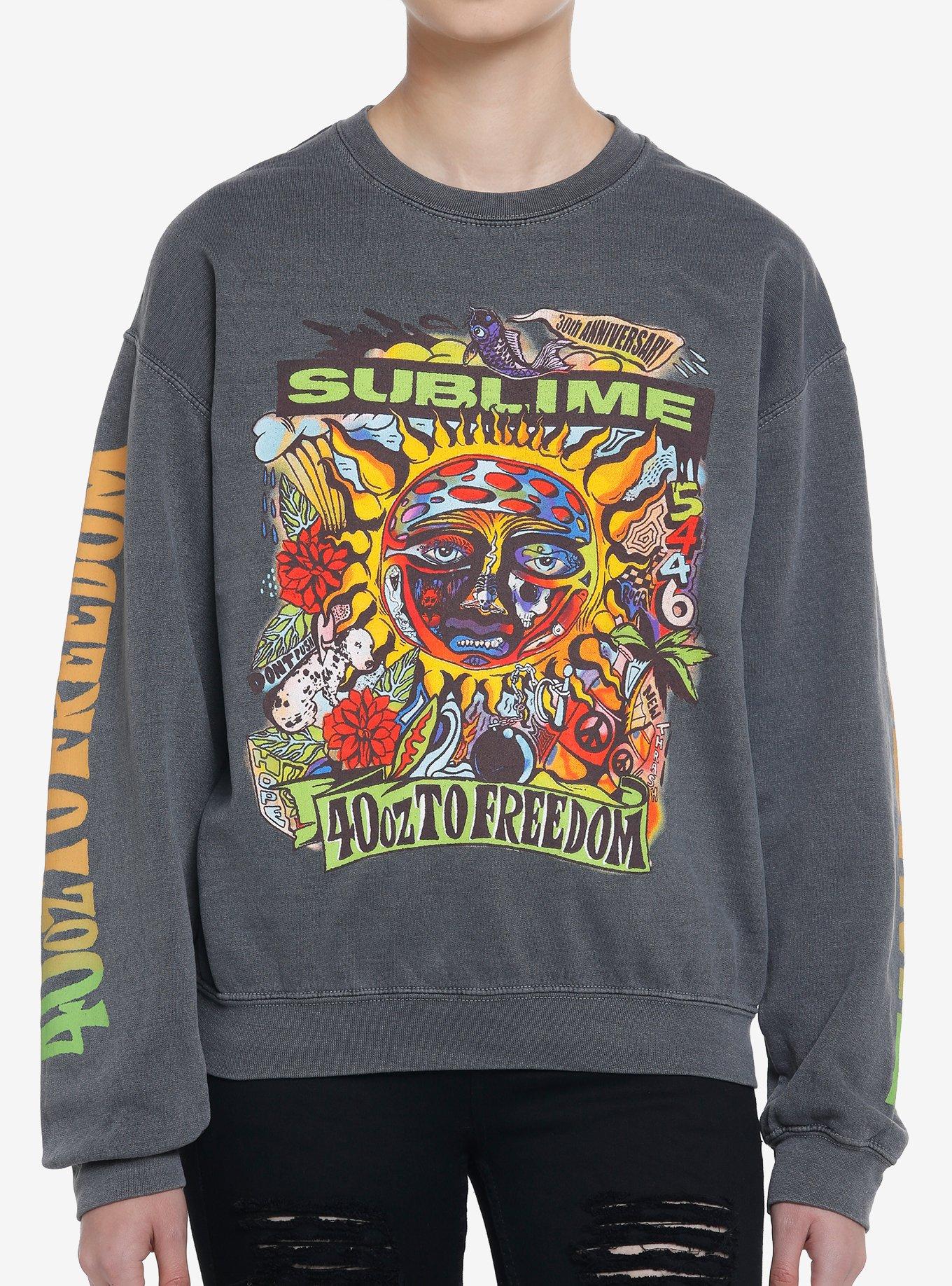 Sublime 40 Oz. To Freedom 30th Anniversary Girls Sweatshirt, GREY, hi-res