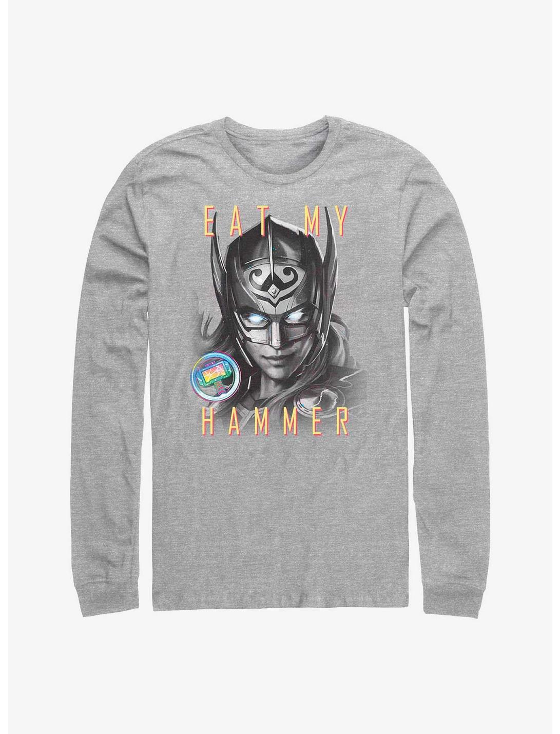 Marvel Thor: Love and Thunder Eat My Hammer Dr. Jane Foster Portrait Long-Sleeve T-Shirt, ATH HTR, hi-res