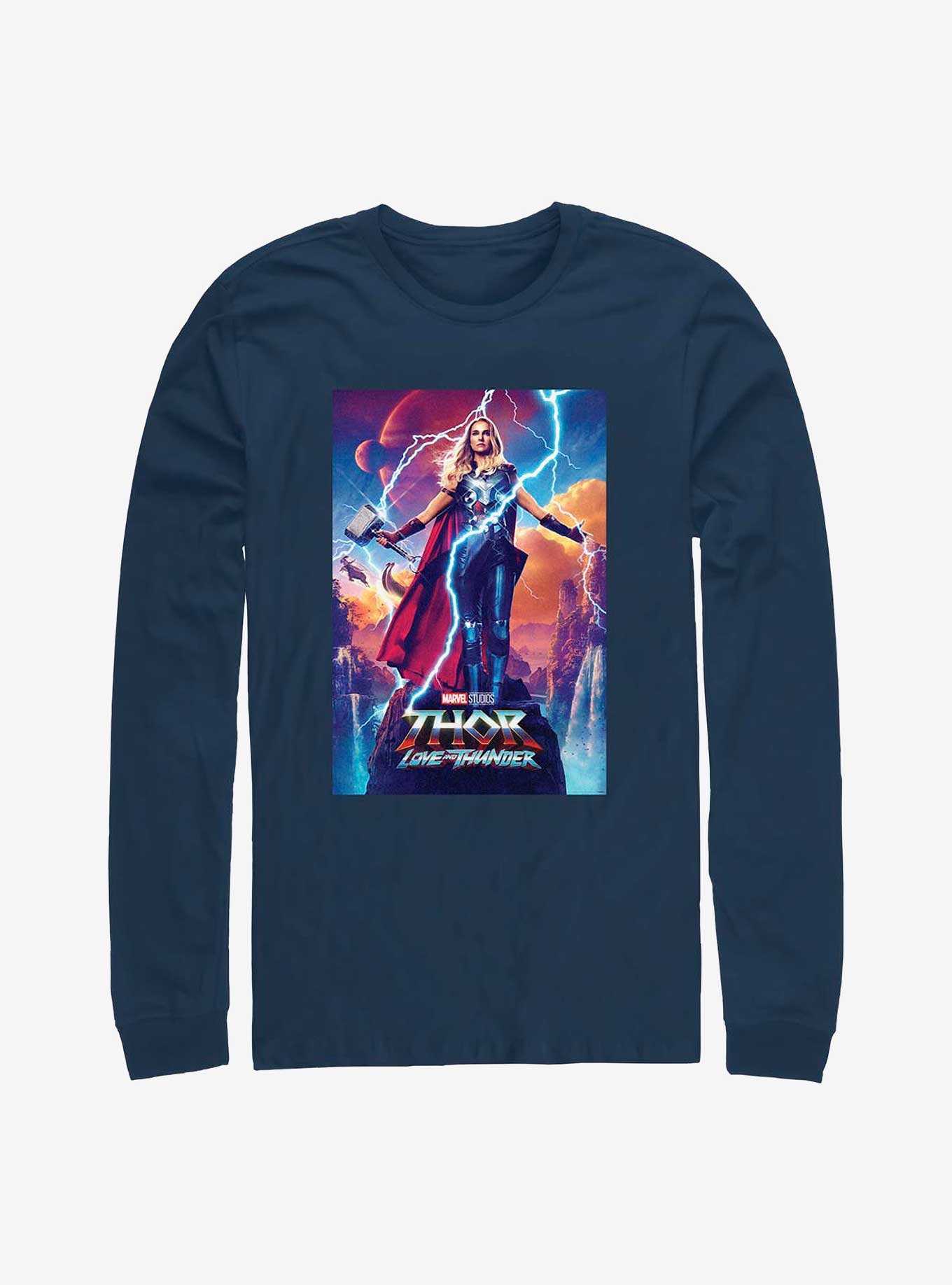 Marvel Thor: Love and Thunder Mighty Thor Movie Poster Long-Sleeve T-Shirt, , hi-res