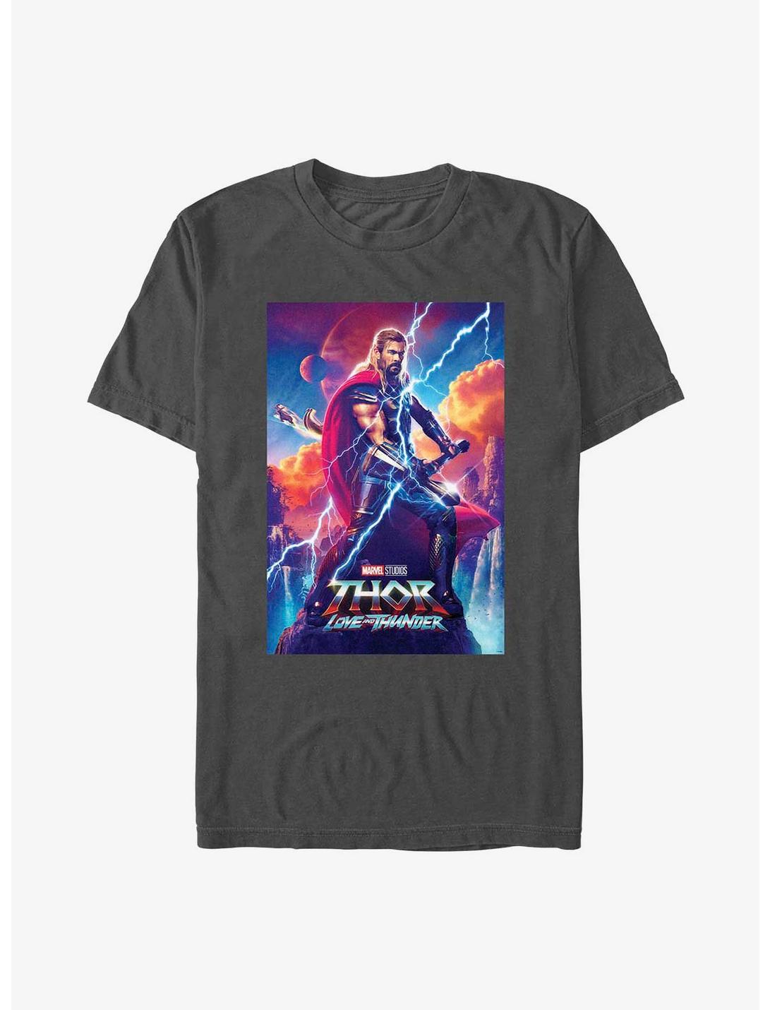 Marvel Thor: Love and Thunder Asgardian Movie Poster T-Shirt, CHARCOAL, hi-res