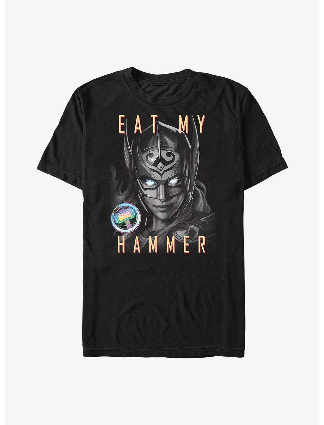 Marvel Thor: Love and Thunder Eat My Hammer Dr. Jane Foster Portrait T-Shirt, BLACK, hi-res