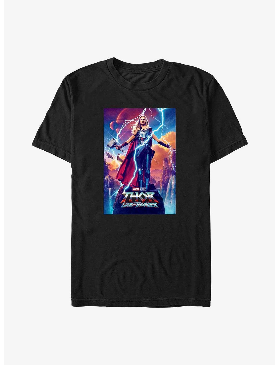 Marvel Thor: Love and Thunder Mighty Thor Movie Poster T-Shirt, BLACK, hi-res