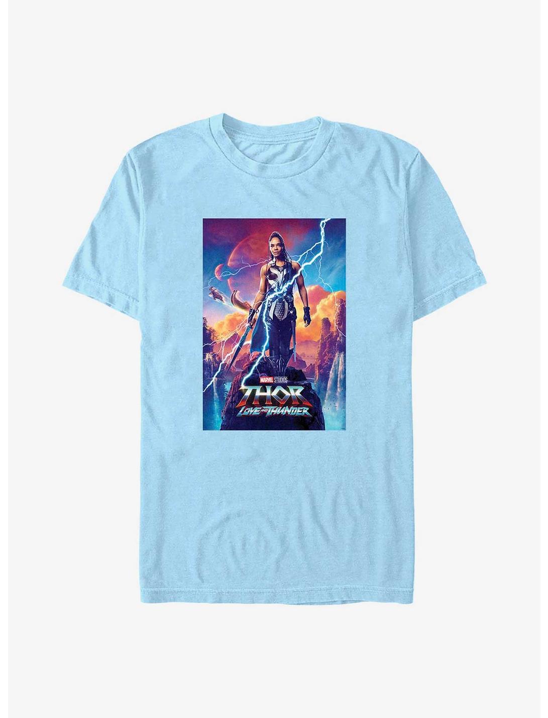 Marvel Thor: Love and Thunder Valkyrie Movie Poster T-Shirt, LT BLUE, hi-res