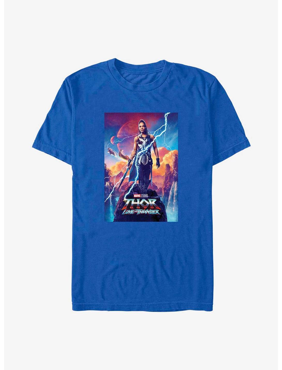 Marvel Thor: Love and Thunder Valkyrie Movie Poster T-Shirt, ROYAL, hi-res