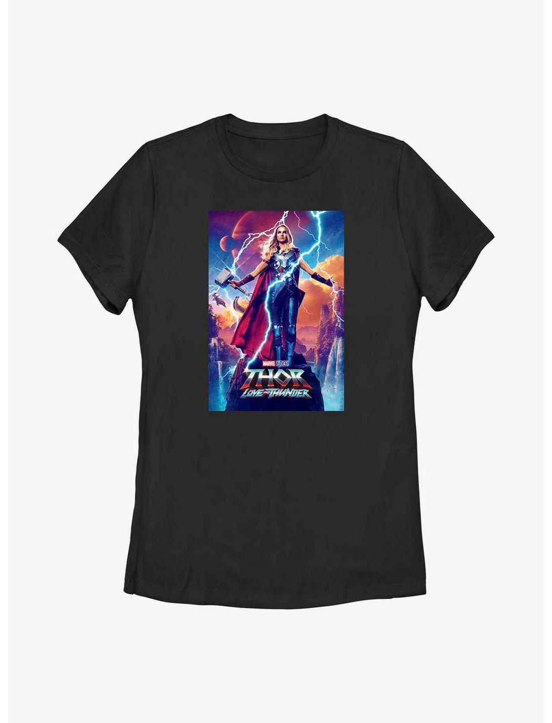 Marvel Thor: Love and Thunder Mighty Thor Movie Poster Womens T-Shirt, BLACK, hi-res