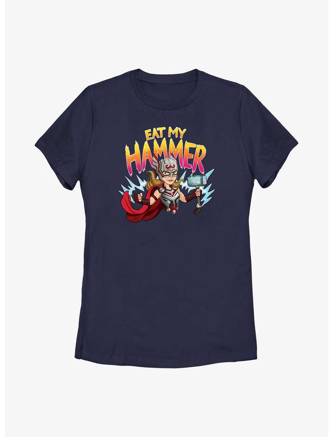 Marvel Thor: Love and Thunder Mighty Thor Eat My Hammer Womens T-Shirt, NAVY, hi-res