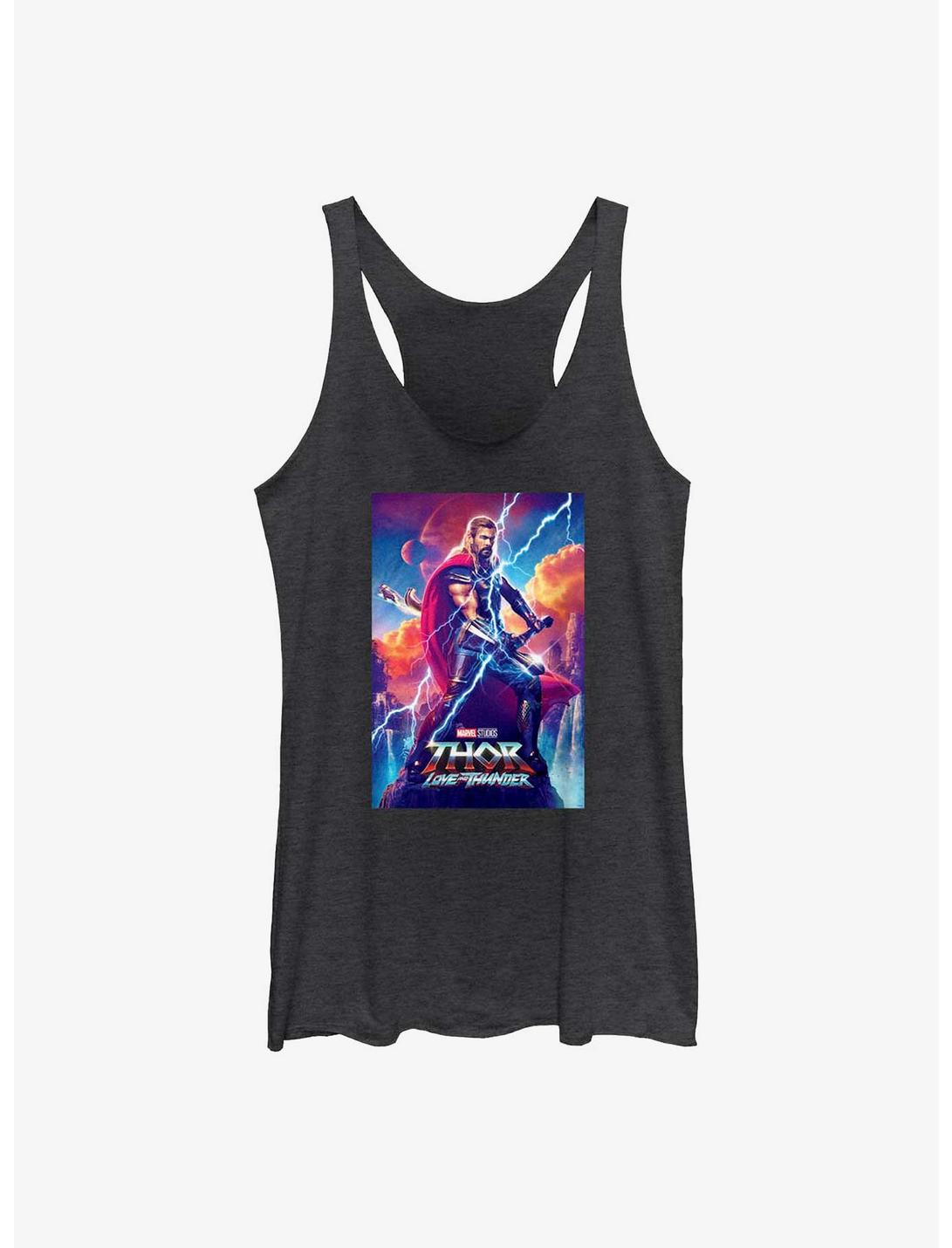 Marvel Thor: Love and Thunder Asgardian Movie Poster Womens Tank Top, BLK HTR, hi-res