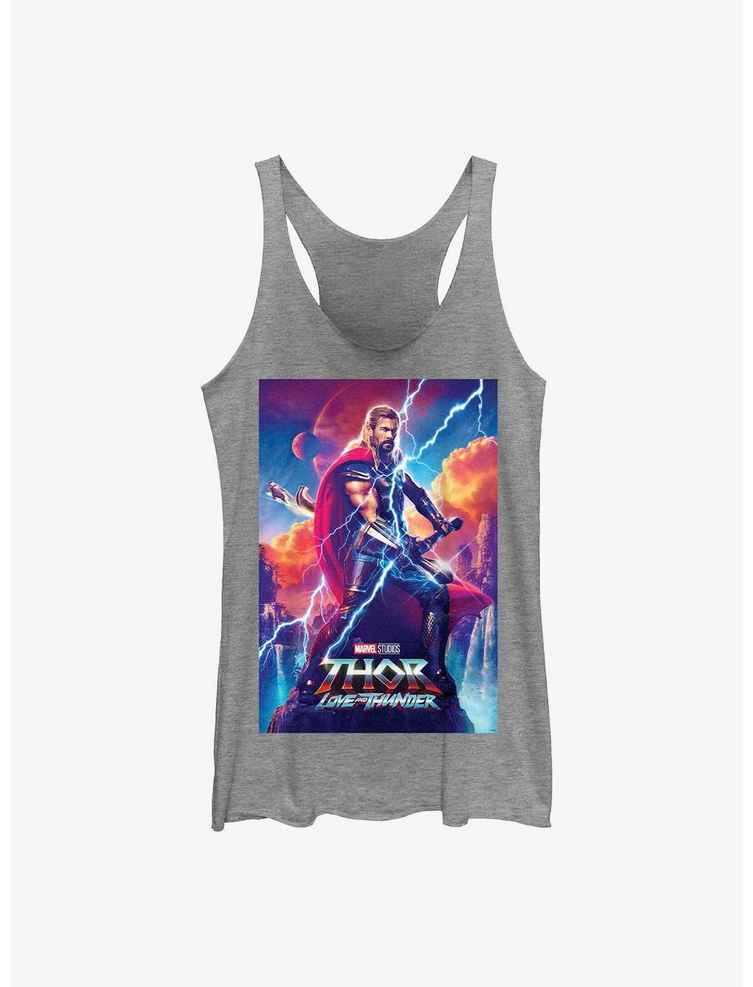 Marvel Thor: Love and Thunder Asgardian Movie Poster Womens Tank Top, GRAY HTR, hi-res