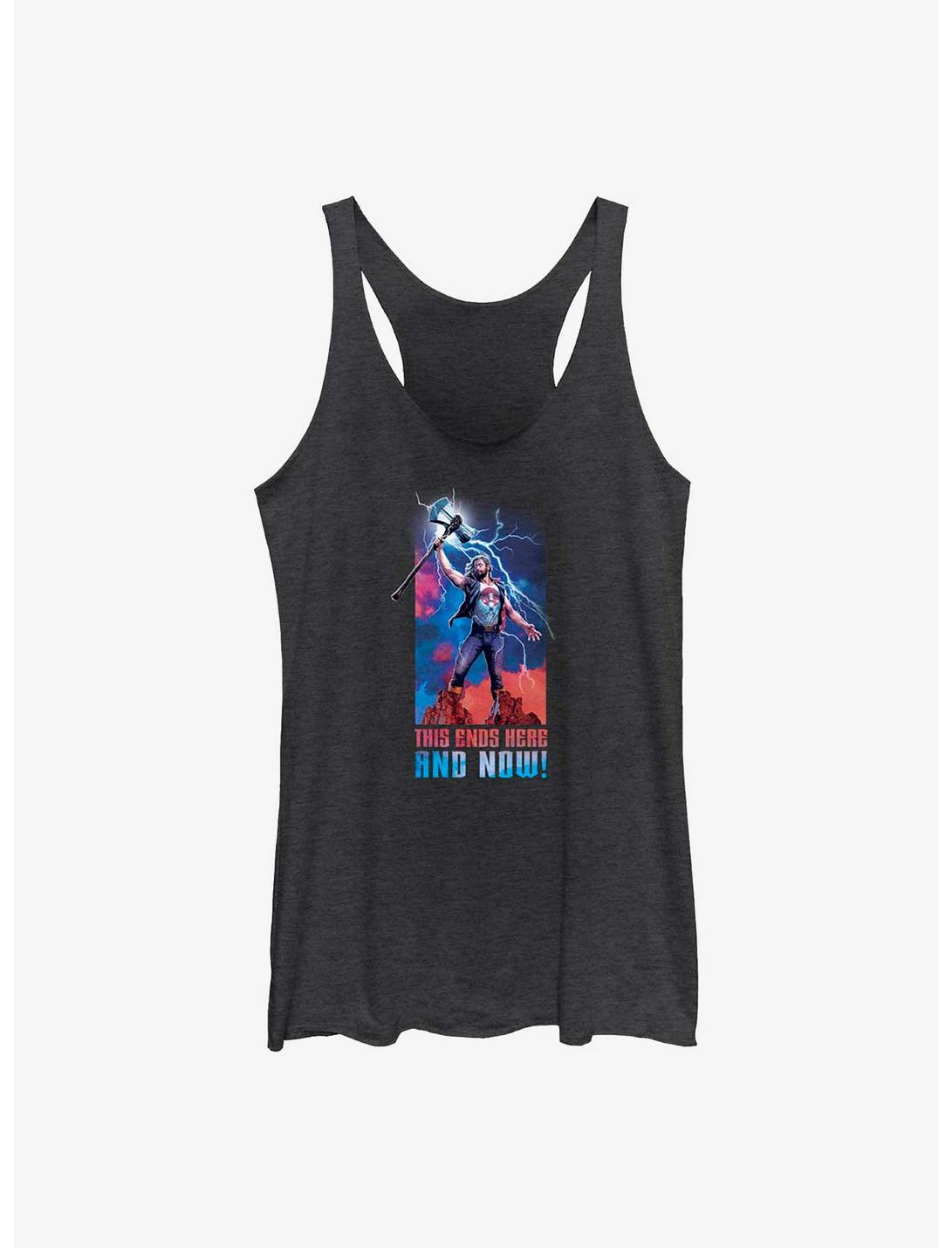 Marvel Thor: Love and Thunder Ends Here and Now Womens Tank Top, BLK HTR, hi-res