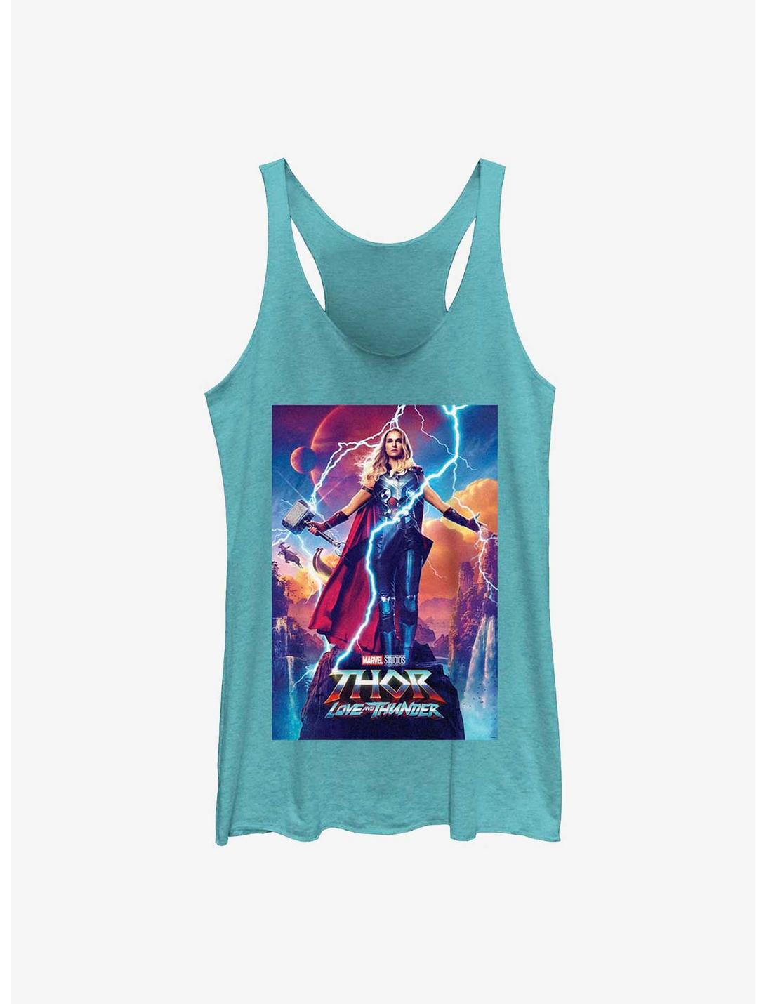 Marvel Thor: Love and Thunder Mighty Thor Movie Poster Womens Tank Top, TAHI BLUE, hi-res