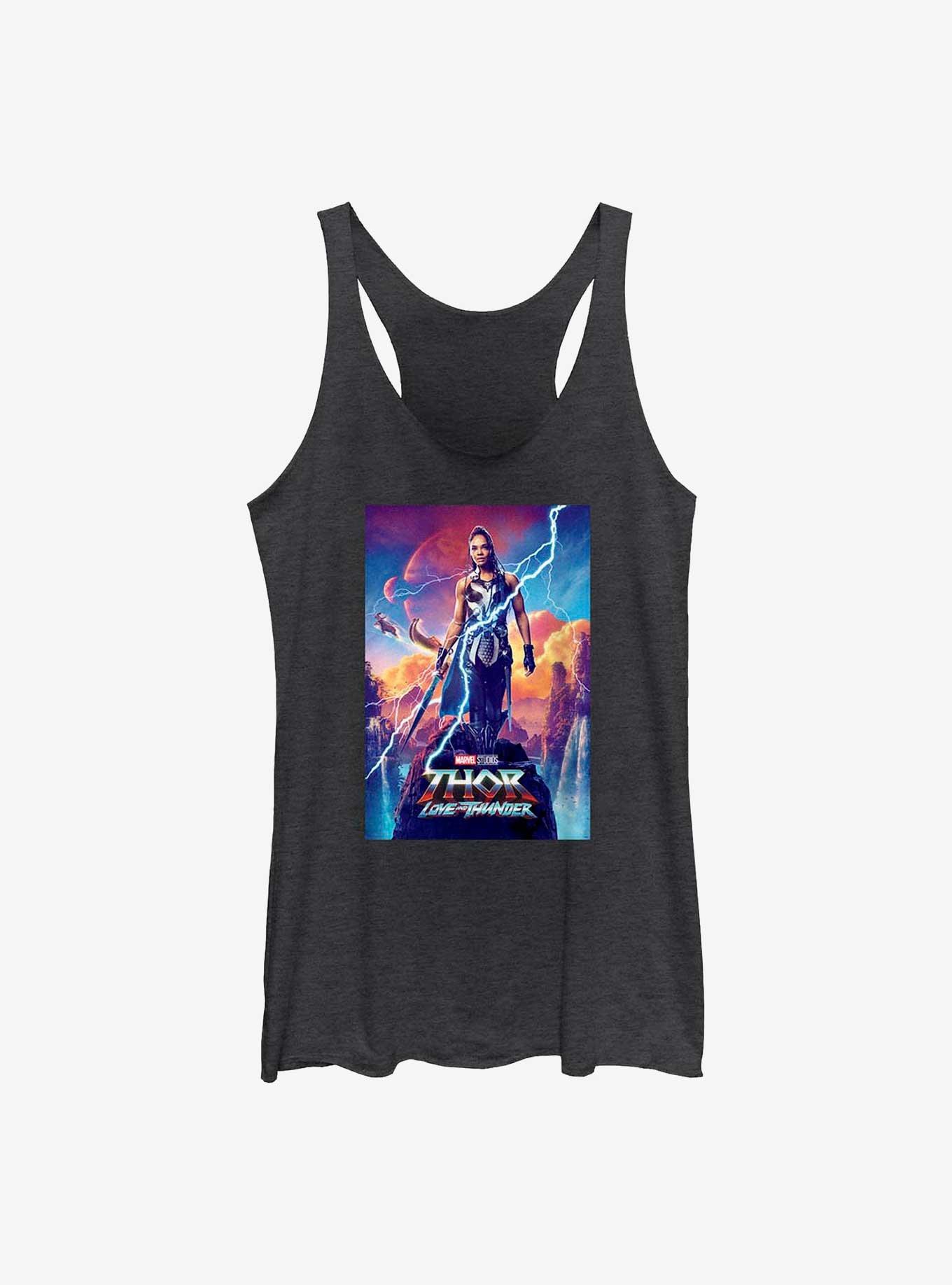 Marvel Thor: Love and Thunder Valkyrie Movie Poster Womens Tank Top, BLK HTR, hi-res