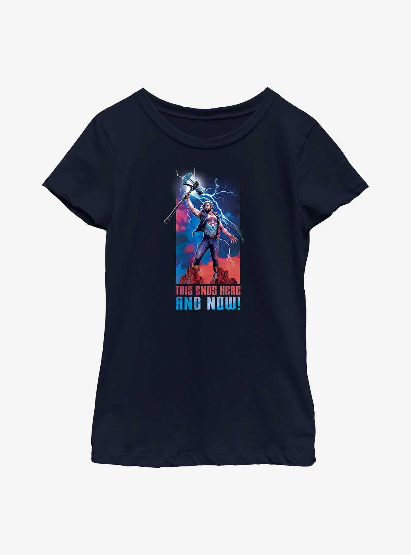 Marvel Thor: Love and Thunder Ends Here and Now Youth Girls T-Shirt, , hi-res