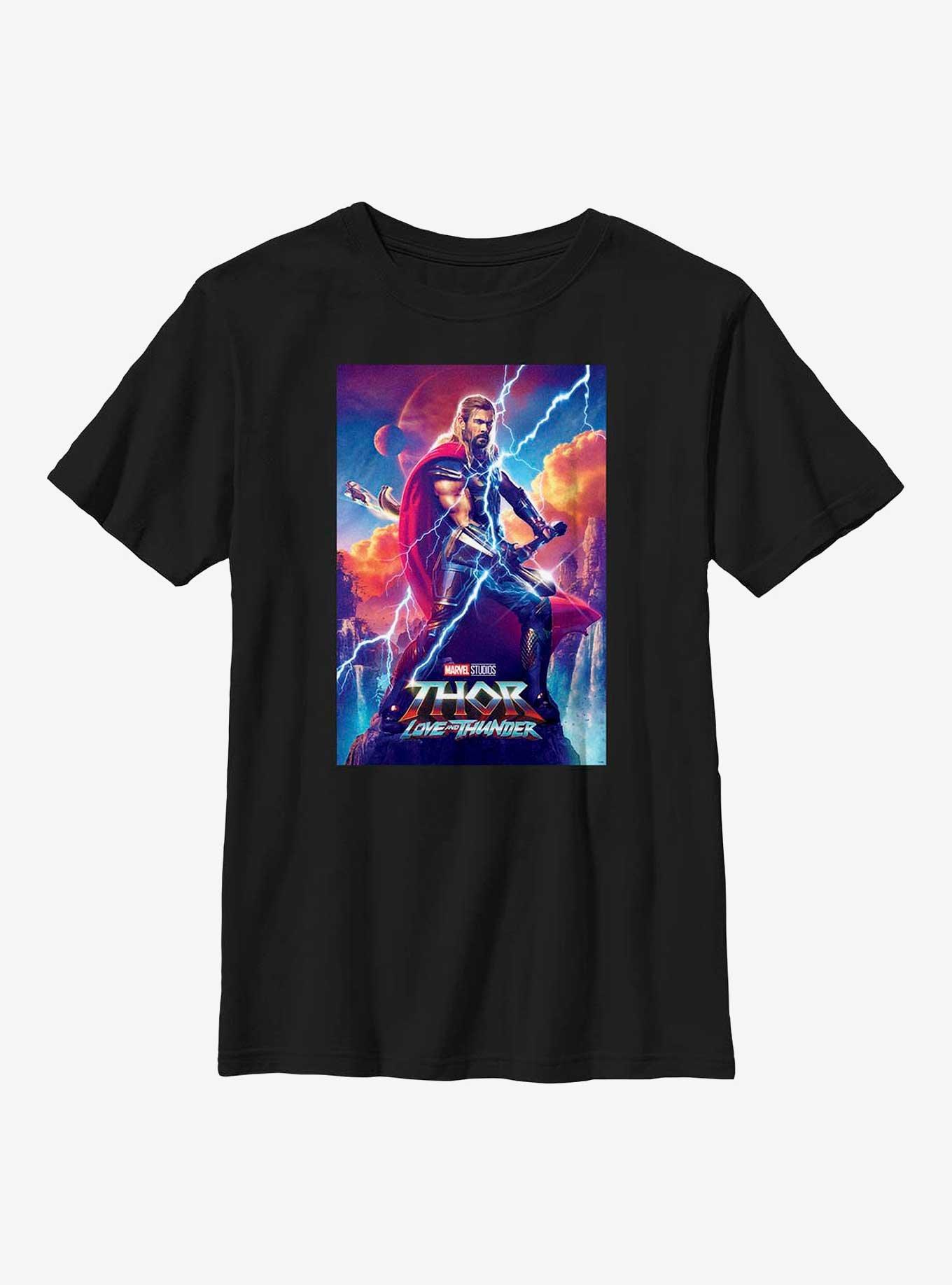 Marvel Thor: Love and Thunder Asgardian Movie Poster Youth T-Shirt, BLACK, hi-res