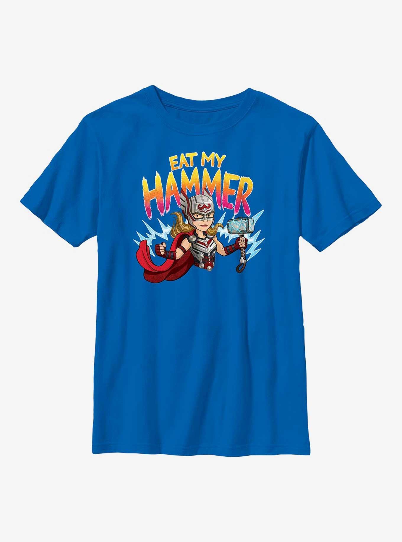 Marvel Thor: Love and Thunder Mighty Thor Eat My Hammer Youth T-Shirt, ROYAL, hi-res
