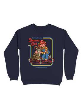 Caring for your Demon Cat Sweatshirt By Steven Rhodes, , hi-res